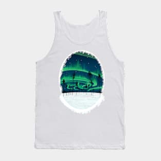 Northern lights sky in winter wonderland Tank Top